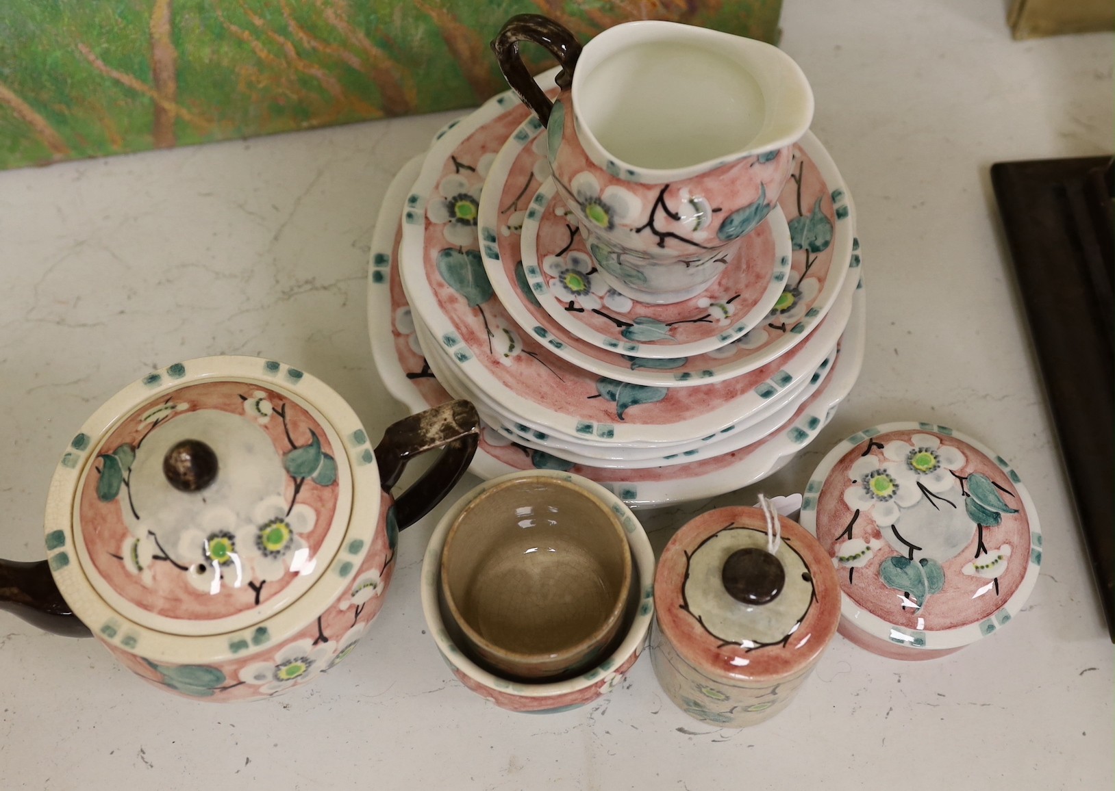A Mak Merry pottery part teaset